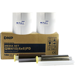 DNP 4 x 6"  for use with QW410 Printer 4" x 6" Print Pack, 2 Rolls, 300 Prints Total