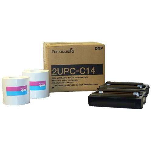 DNP Snap Lab Print Pack 2UPC-C14 for use with DNP SL10, Sony UPCR10L and Sony UPCX1.  2 Rolls x 200 4