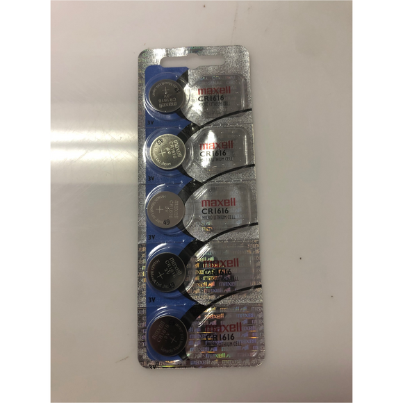 Maxell CR1616 Lithium Button Cell Batteries (Strip of 5)