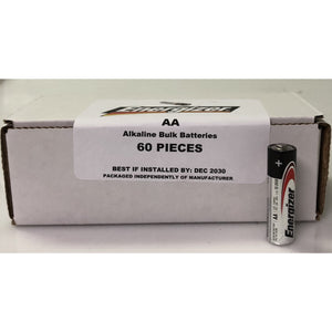 Energizer AA Alkaline Bulk Batteries 60 Pack ($0.66/Per Cell)
