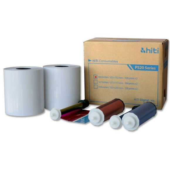 Hiti 5x7 Print Kit for use with P520L and P525L Photo Booth Printer 5x7 Print Kit, 2 Rolls, 580 Prints Total