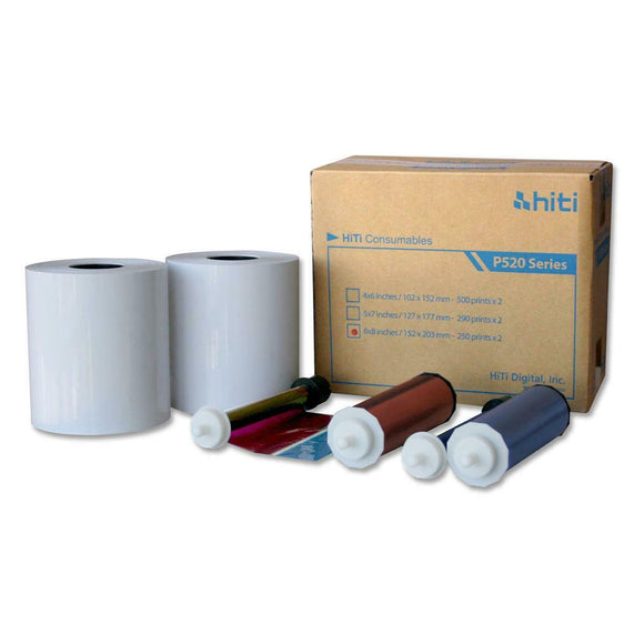 Hiti 6x8 Print Kit for use with P520L and P525L Photo Booth Printer 6x8 Print Kit, 2 Rolls, 500 Prints Total